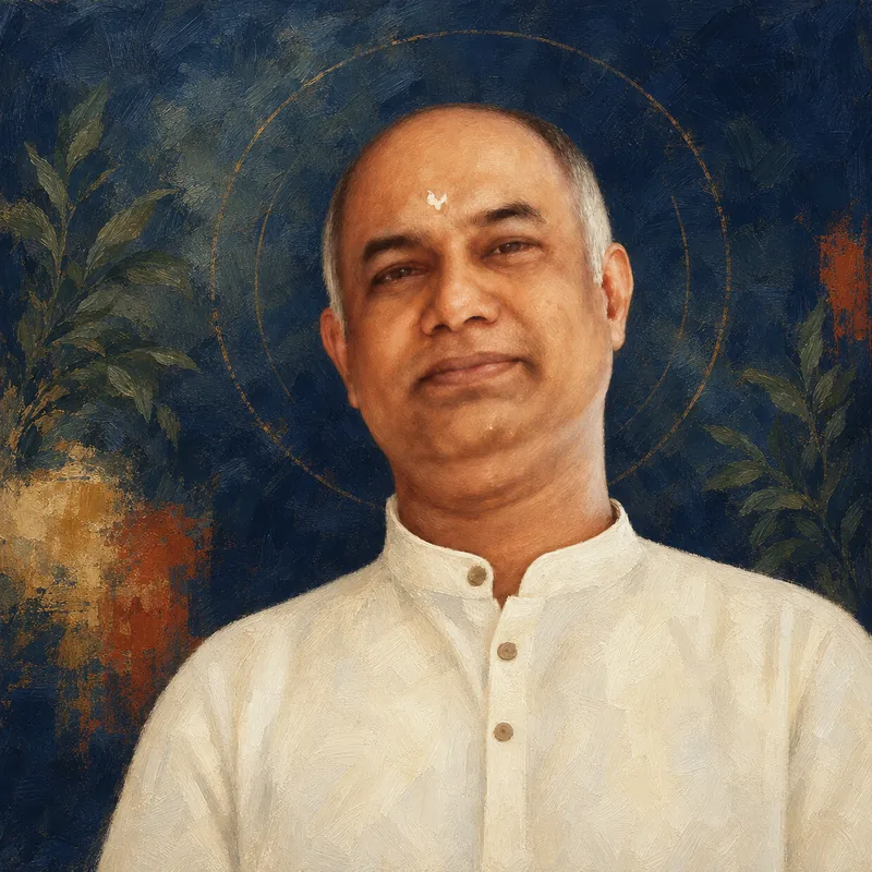 Painterly portrait of Sri Bindumadhava V. Jahagirdar