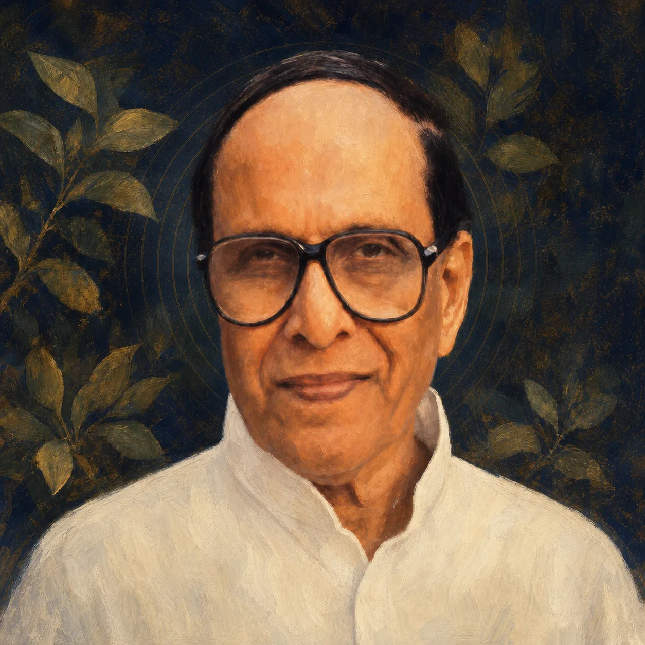 Painterly portrait of Sri M. P. Pandit