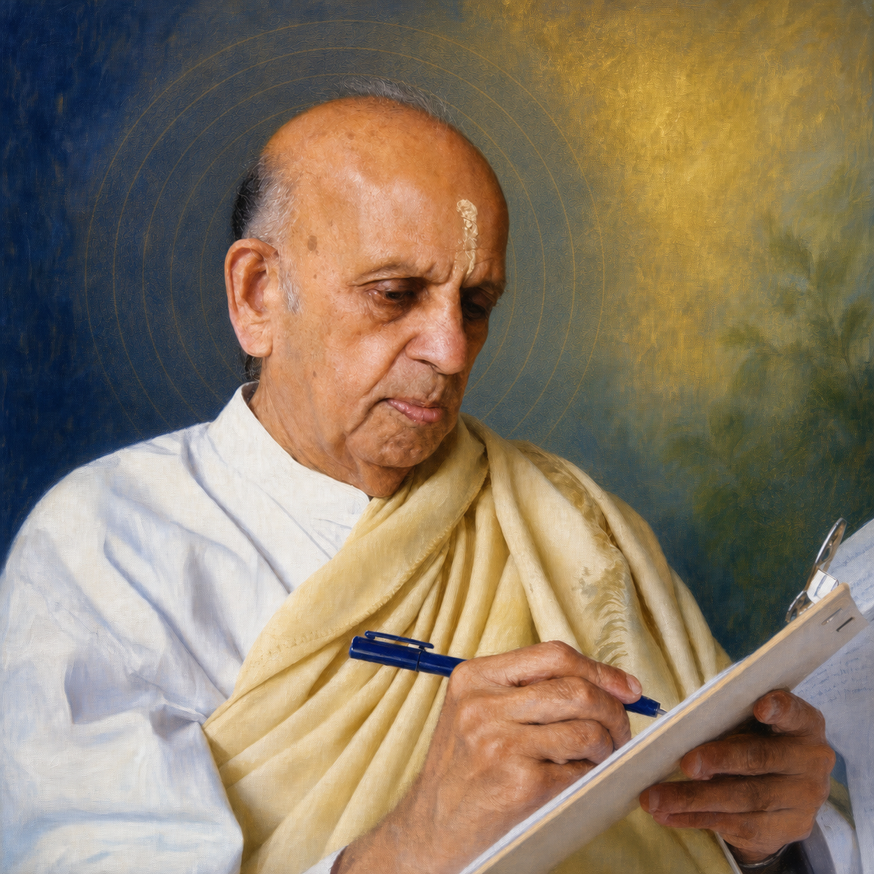 Painterly portrait of Prof. S. K. Ramachandra Rao