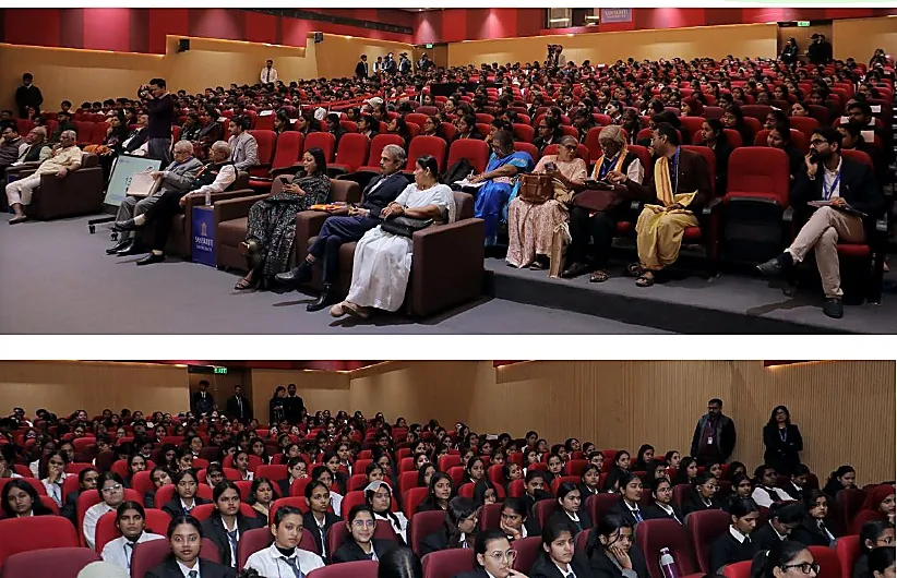 Students and delegates attending the Mathura conference
