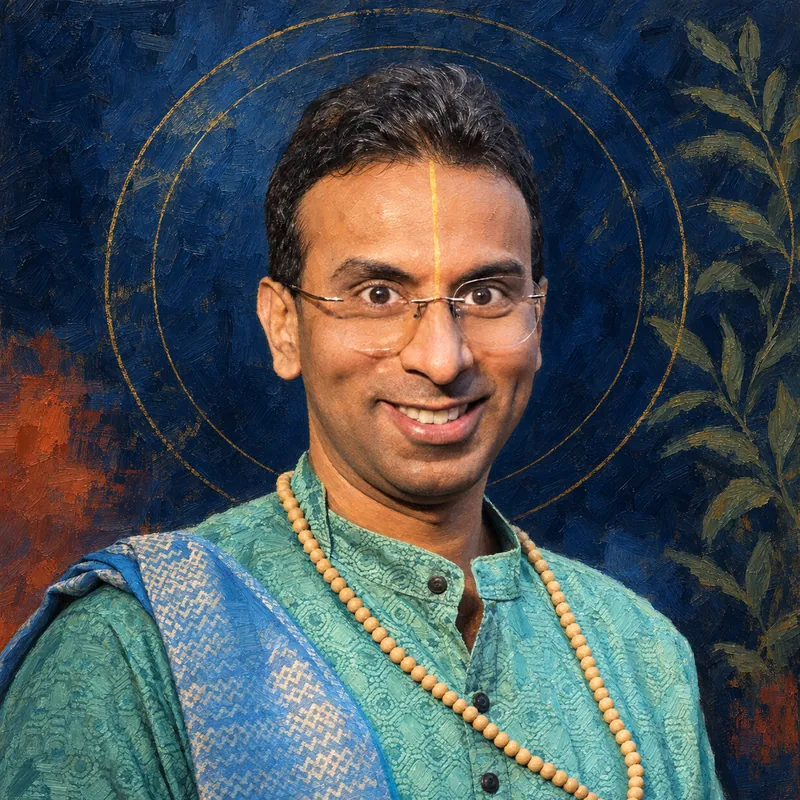 Painterly portrait of Adithya Rangan C. K.