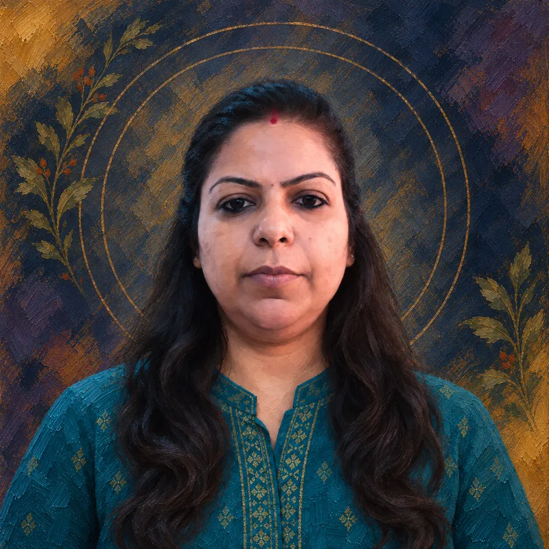 Editorial painted portrait of Ms. Charu Tripathy