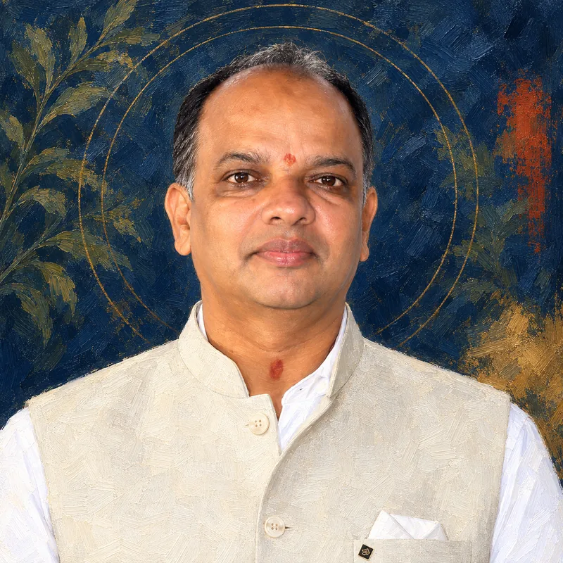 Editorial painted portrait of Dr. Gyanaranjan Panda