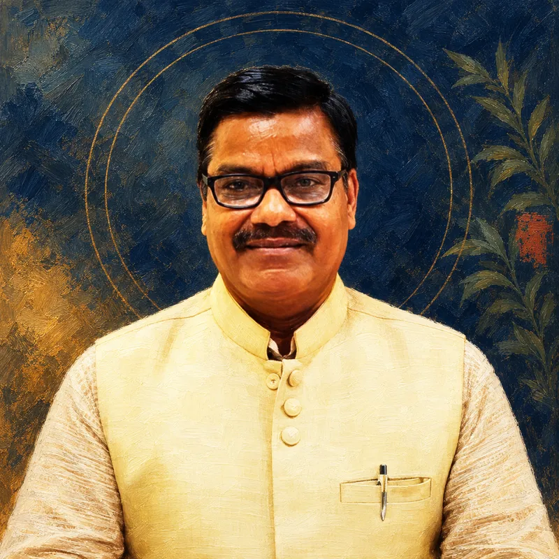 Editorial painted portrait of Prof. Chakradhar Behera
